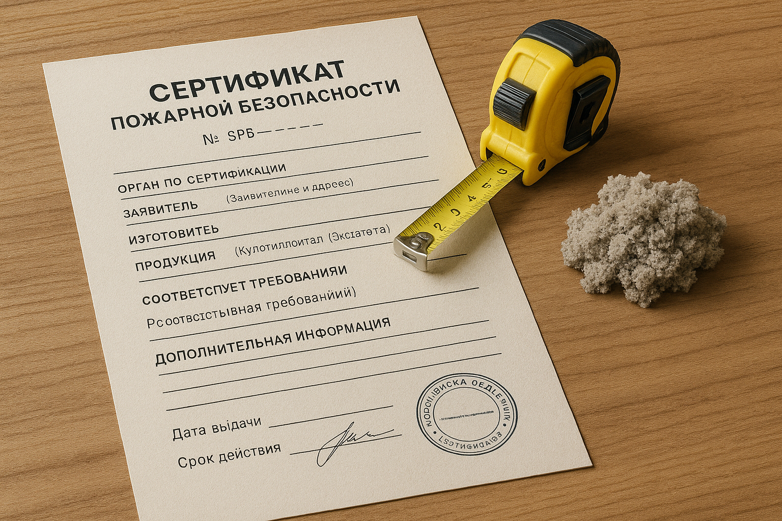 Сертификат пожарной безопасности эковаты